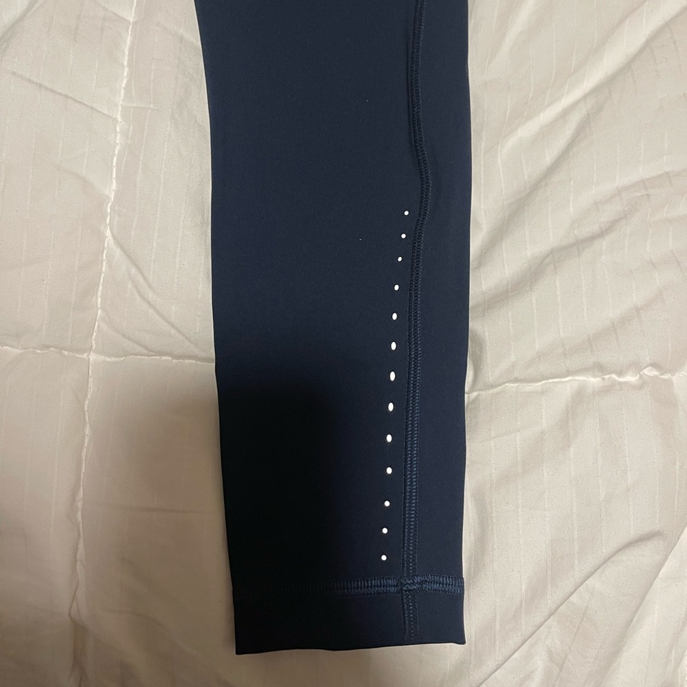 Navy blue leggings high waist with side pockets